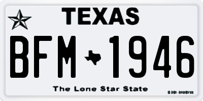 TX license plate BFM1946