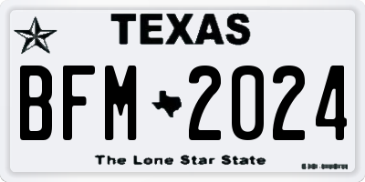 TX license plate BFM2024