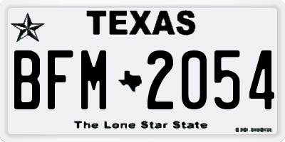 TX license plate BFM2054