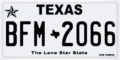 TX license plate BFM2066