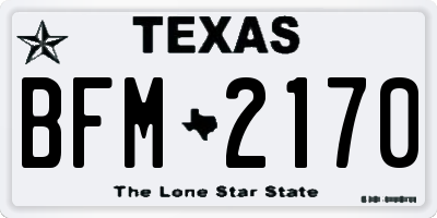 TX license plate BFM2170