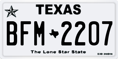 TX license plate BFM2207