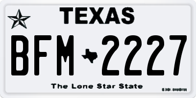 TX license plate BFM2227