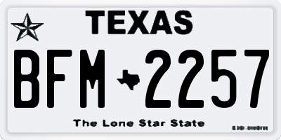 TX license plate BFM2257