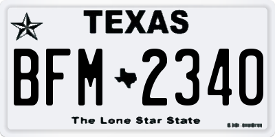 TX license plate BFM2340