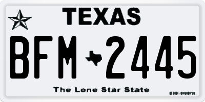 TX license plate BFM2445