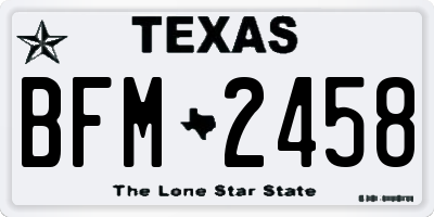TX license plate BFM2458