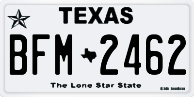 TX license plate BFM2462