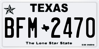 TX license plate BFM2470