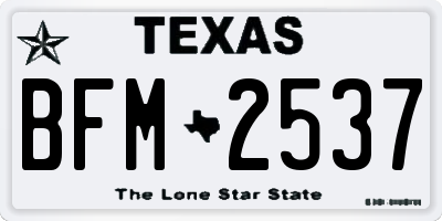 TX license plate BFM2537
