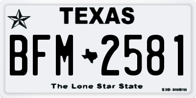 TX license plate BFM2581