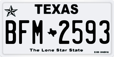 TX license plate BFM2593