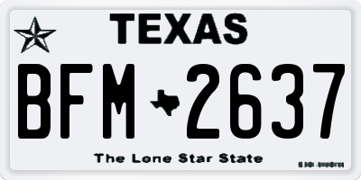 TX license plate BFM2637