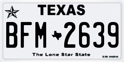 TX license plate BFM2639