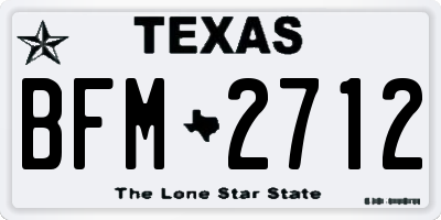 TX license plate BFM2712