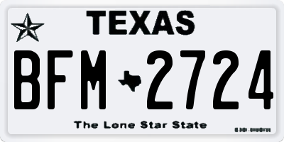 TX license plate BFM2724