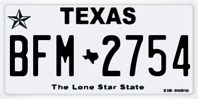 TX license plate BFM2754