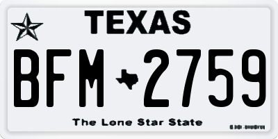 TX license plate BFM2759