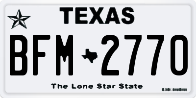 TX license plate BFM2770