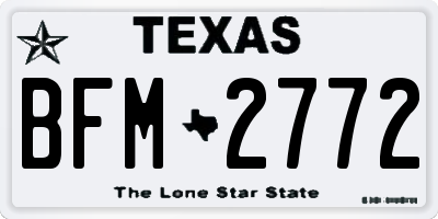 TX license plate BFM2772