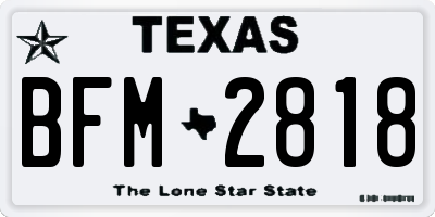 TX license plate BFM2818