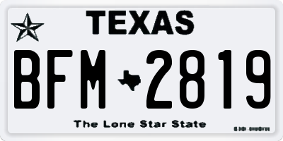 TX license plate BFM2819