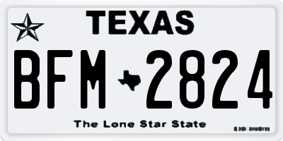 TX license plate BFM2824