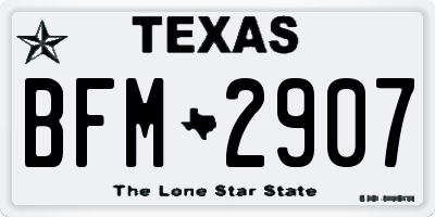 TX license plate BFM2907