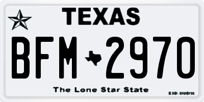 TX license plate BFM2970