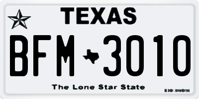 TX license plate BFM3010
