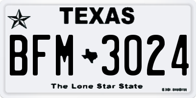 TX license plate BFM3024