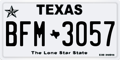 TX license plate BFM3057