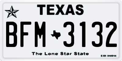 TX license plate BFM3132