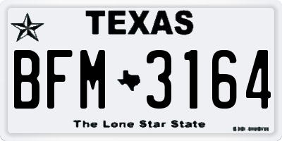 TX license plate BFM3164