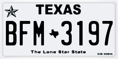 TX license plate BFM3197