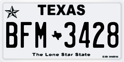 TX license plate BFM3428