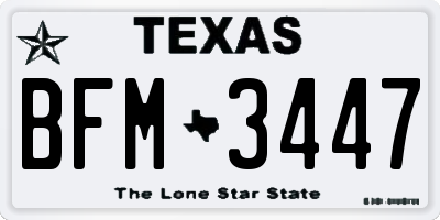 TX license plate BFM3447