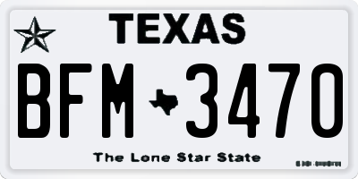 TX license plate BFM3470
