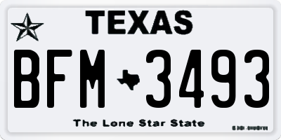TX license plate BFM3493
