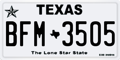 TX license plate BFM3505