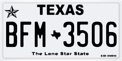 TX license plate BFM3506