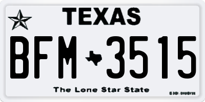 TX license plate BFM3515