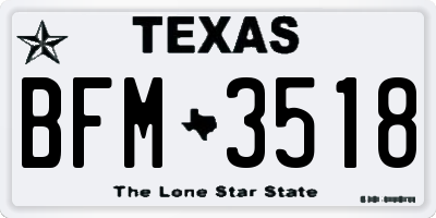 TX license plate BFM3518