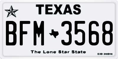 TX license plate BFM3568