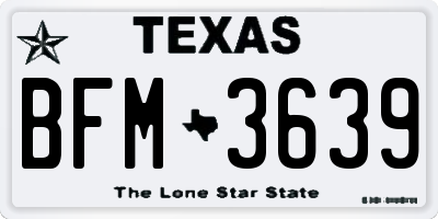 TX license plate BFM3639
