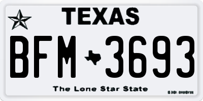 TX license plate BFM3693