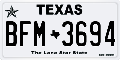 TX license plate BFM3694