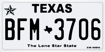 TX license plate BFM3706
