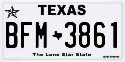 TX license plate BFM3861