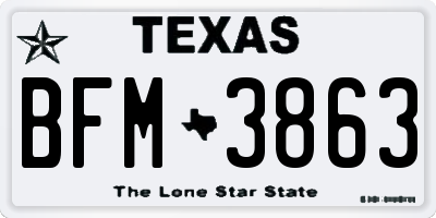 TX license plate BFM3863